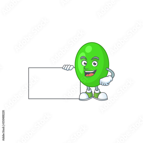 Tetrad cartoon drawing Thumbs up holding a white board