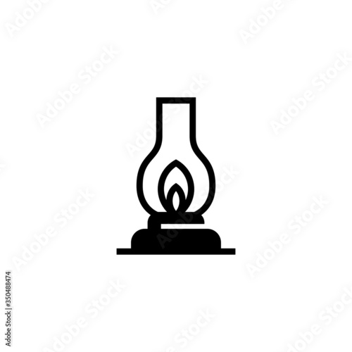 Kerosene lamp icon symbol in black solid flat design icon isolated on white background