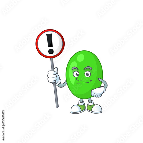Caricature picture of tetrad holding a sign