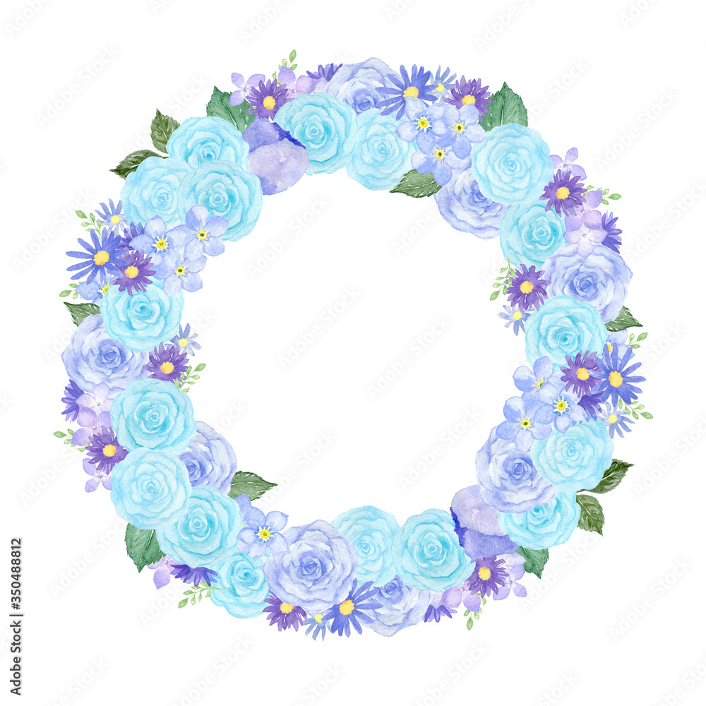 水彩 イラスト 花 リース 水彩 イラスト 花 リース