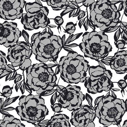 Lace style peony flowers se...