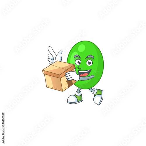 cartoon design style of tetrad having gift box