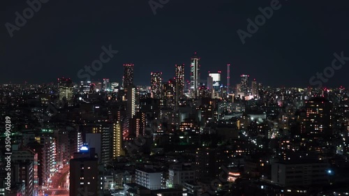Wallpaper Mural Aerial view of Ikebukuro district at night. 4K time-lapse. Torontodigital.ca