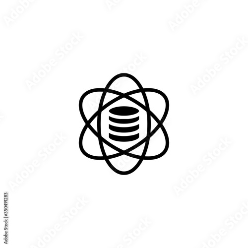 Data science icon vector in black solid flat design icon isolated on white background