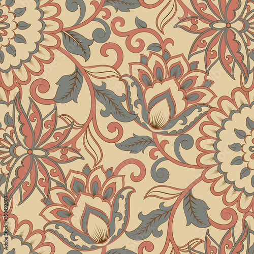 Ornate damask background. Vector vintage wallpaper