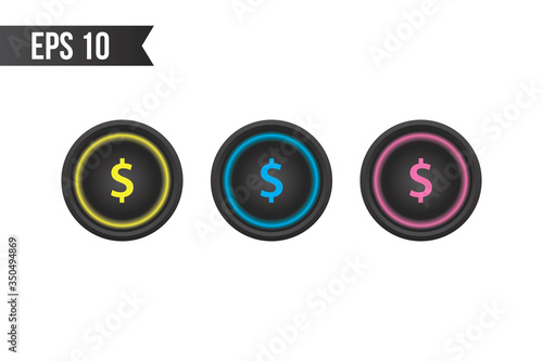 dolar button icon / money button for websites / applications