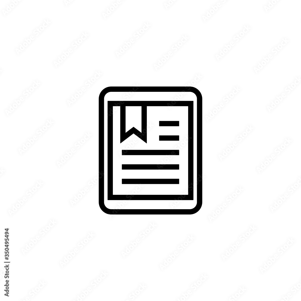 Tactile tablet vector icon in linear, outline icon isolated on white background Tactile tablet vector icon in linear, outline icon isolated on white background