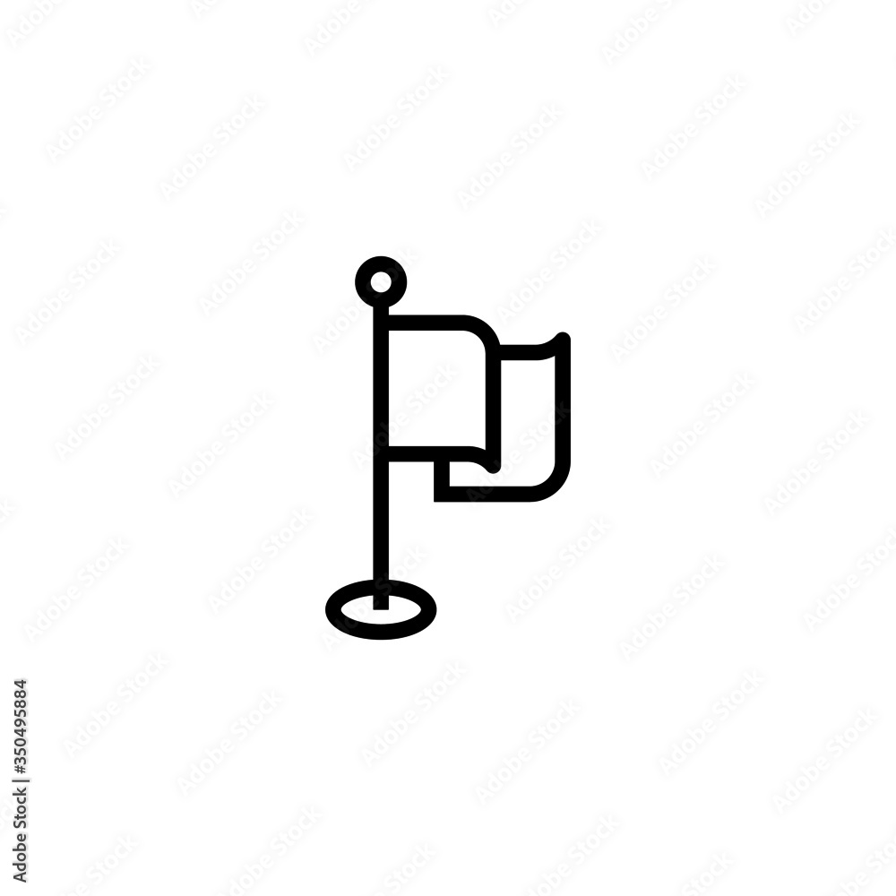 Flag point vector icon in linear, outline icon isolated on white background Flag point vector icon in linear, outline icon isolated on white background