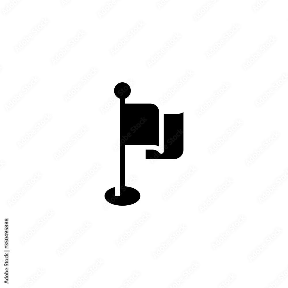 Flag point vector icon in black solid flat design icon isolated on white background Flag point vector icon in black solid flat design icon isolated on white background