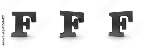 F letter 3d black sign