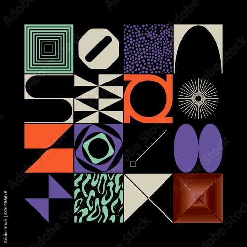 Brutalism Design Abstract Vector Pattern