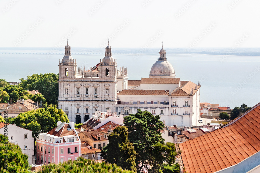 View on Sao Vicente De Fora Monastery and National Pantheon. Lisbon, Portugal.