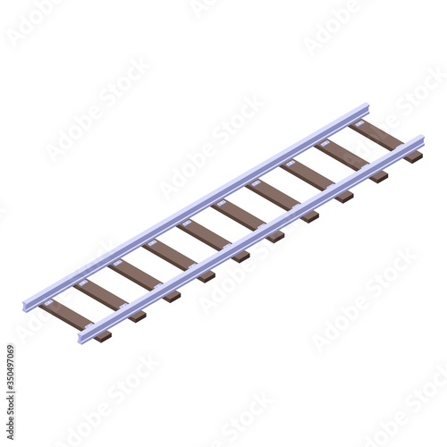 Railway icon. Isometric of railway vector icon for web design isolated on white background