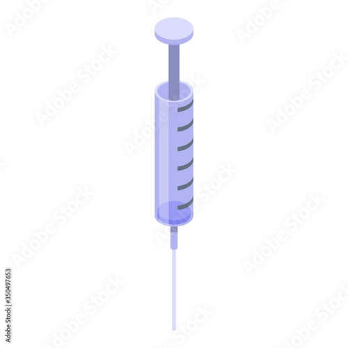 Medical syringe icon. Isometric of medical syringe vector icon for web design isolated on white background