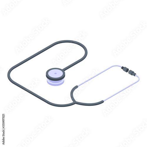 Stethoscope icon. Isometric of stethoscope vector icon for web design isolated on white background