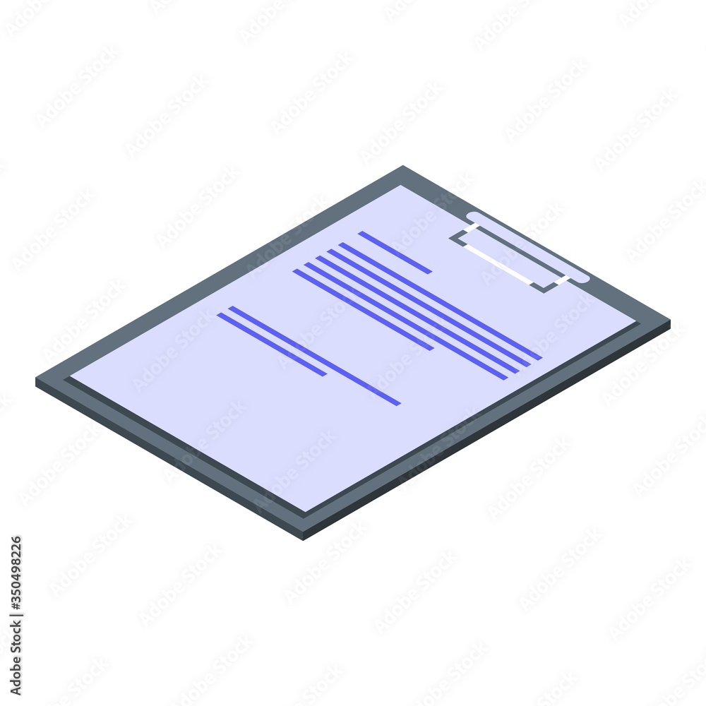 Cardiology clipboard icon. Isometric of cardiology clipboard vector icon for web design isolated on white background Cardiology clipboard icon. Isometric of cardiology clipboard vector icon for web design isolated on white background