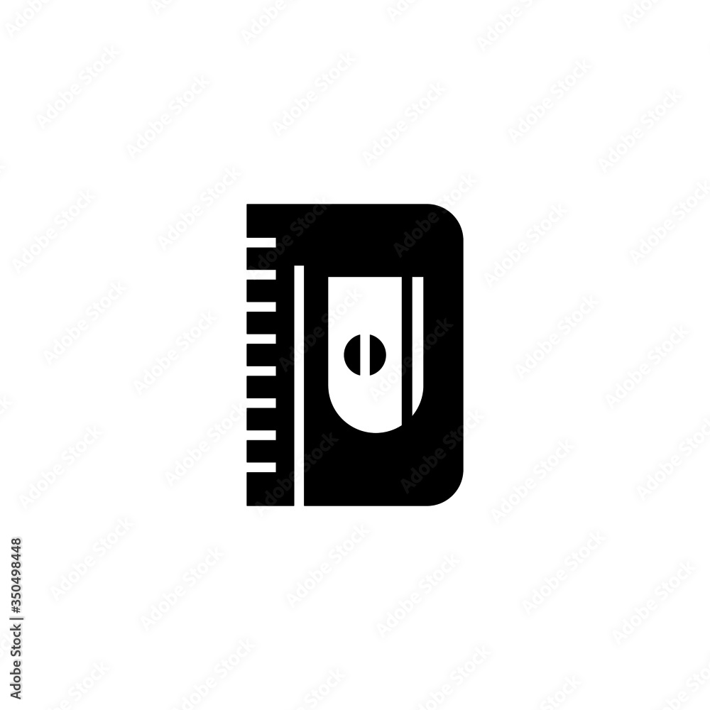 Pencil Sharpener vector icon in black solid flat design icon isolated on white background Pencil Sharpener vector icon in black solid flat design icon isolated on white background