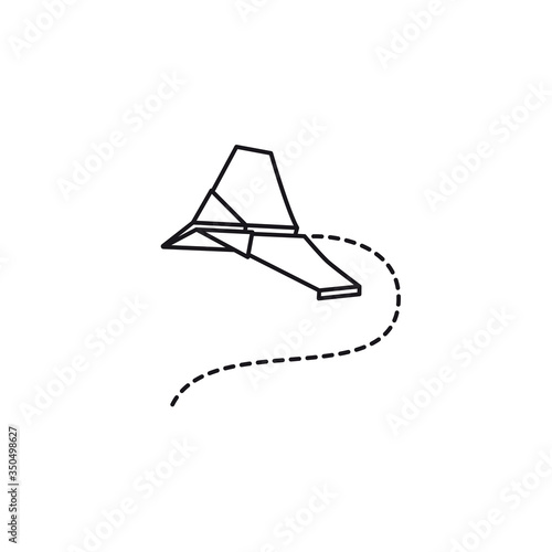 Paper airplane vector line icon. Air travel outline symbol.