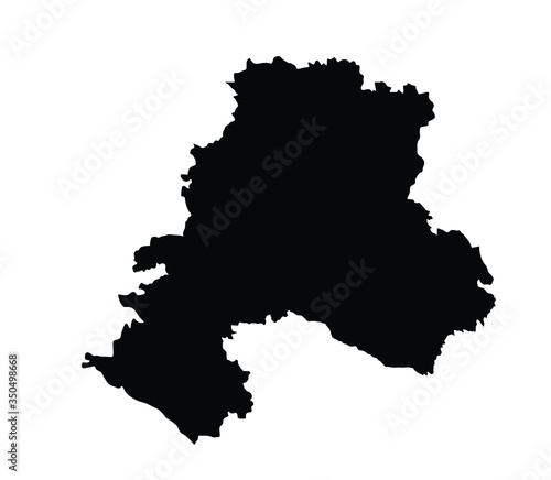 Southern Federal District map Russia, vector silhouette illustration isolated on white. Republic of Adygea, Astrakhan oblast, Volgograd oblast, Kalmykia, Krasnodar krai, Crimea, Rostov, Sevastopol. photo