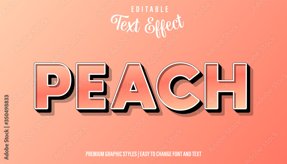 Peach, Editable Text Effect Style