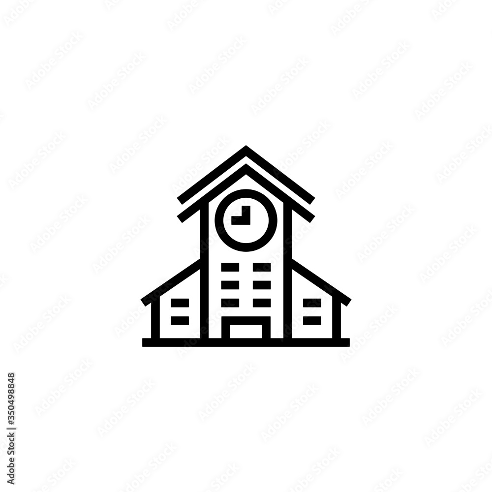 Old school vector icon in linear, outline icon isolated on white background Old school vector icon in linear, outline icon isolated on white background