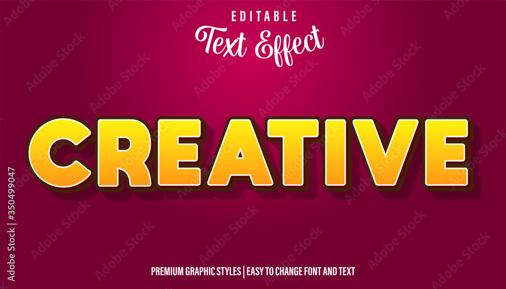 Creative Yellow, Cartoon Comic Style Editable Text Effect