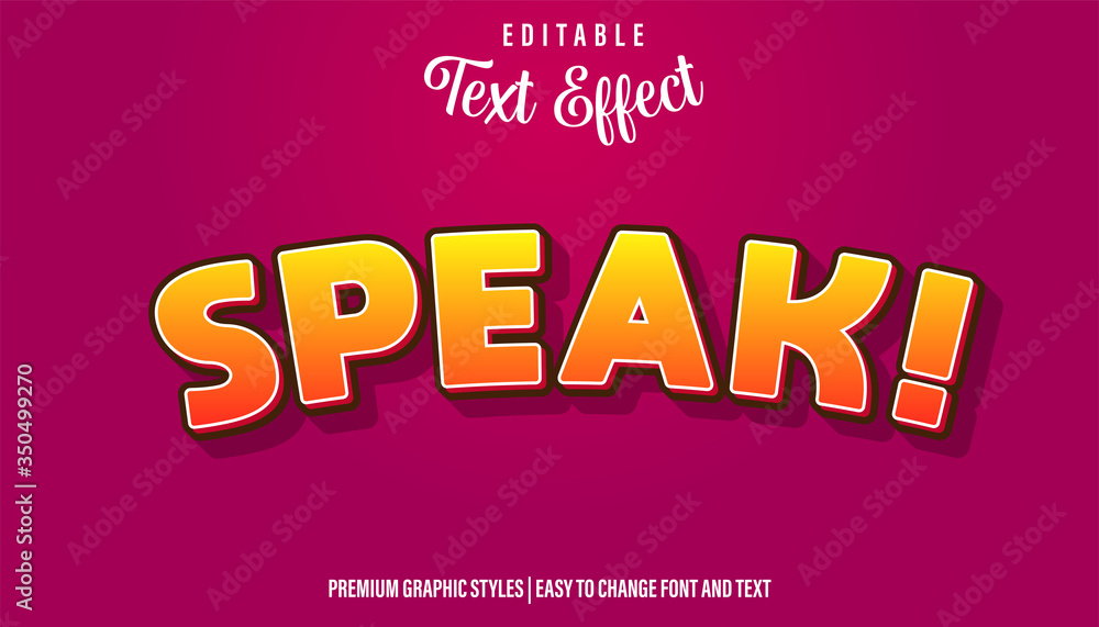 Speak Cartoon Style Editable Text Effect