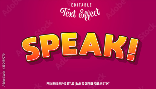Speak Cartoon Style Editable Text Effect