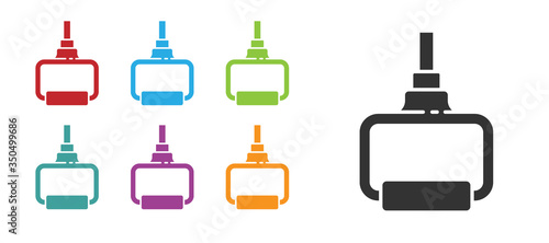 Black TPX loop training equipment icon isolated on white background. Sport equipment. Set icons colorful. Vector