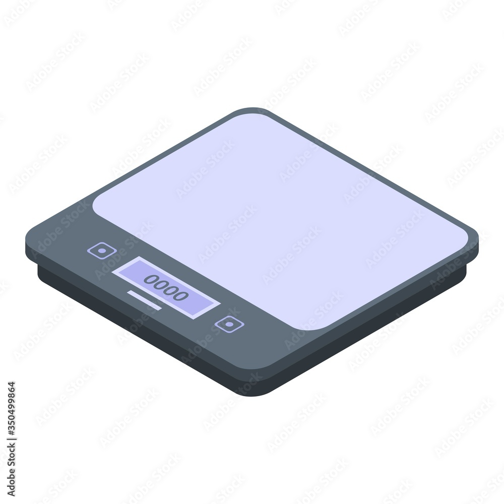 Home weigh scales icon. Isometric of home weigh scales vector icon for web design isolated on white background Home weigh scales icon. Isometric of home weigh scales vector icon for web design isolated on white background