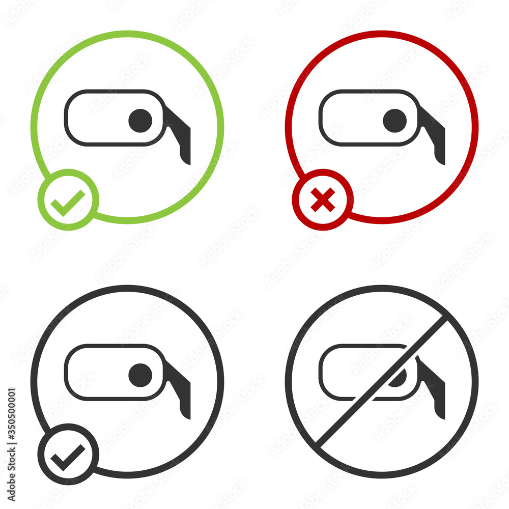 Black Car rearview mirror icon isolated on white background. Circle button. Vector Black Car rearview mirror icon isolated on white background. Circle button. Vector