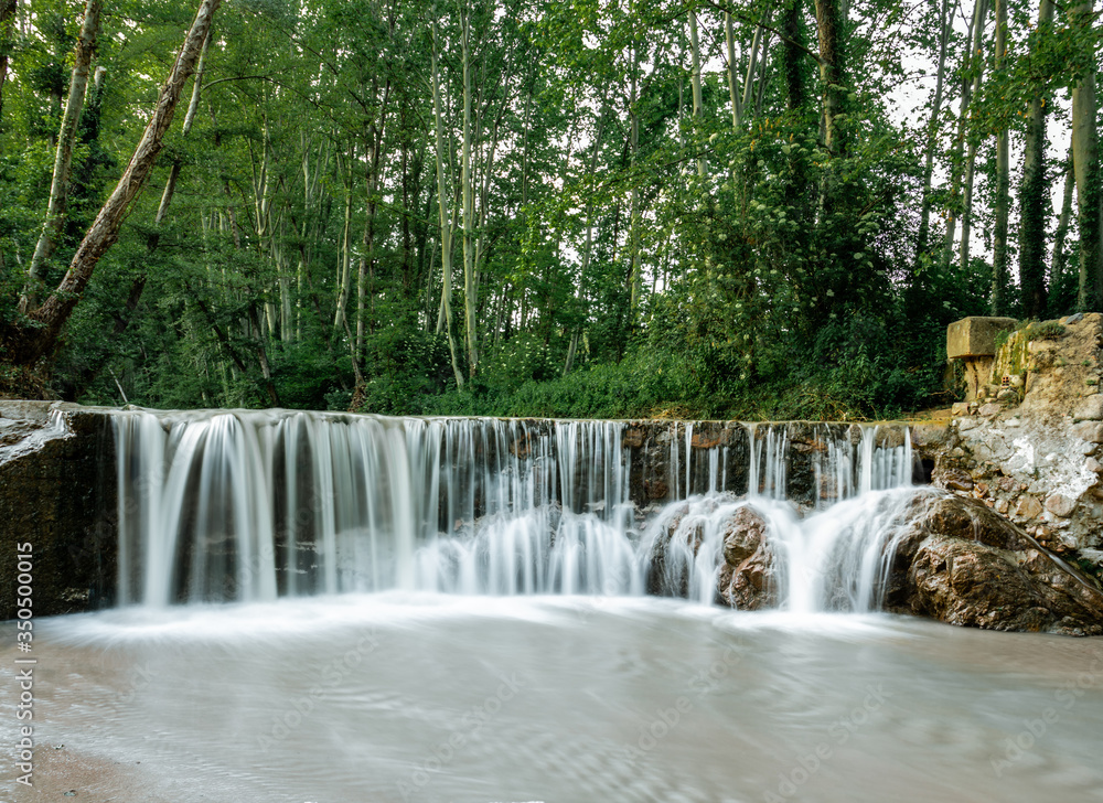 View of river waterfall