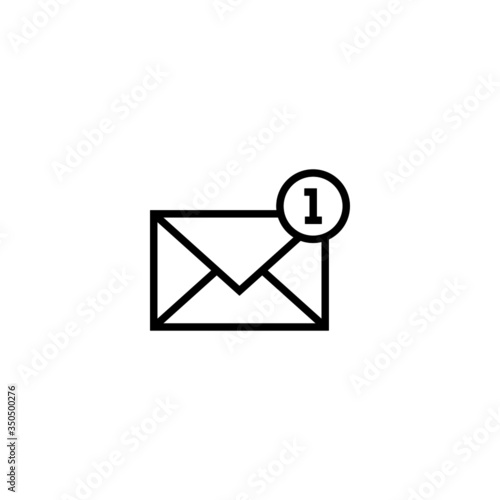 New email vector icon in linear, outline icon isolated on white background
