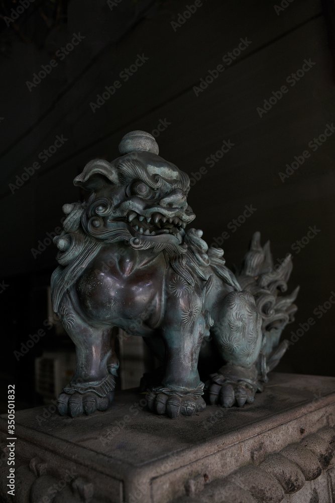The bronze lion statue from Japan