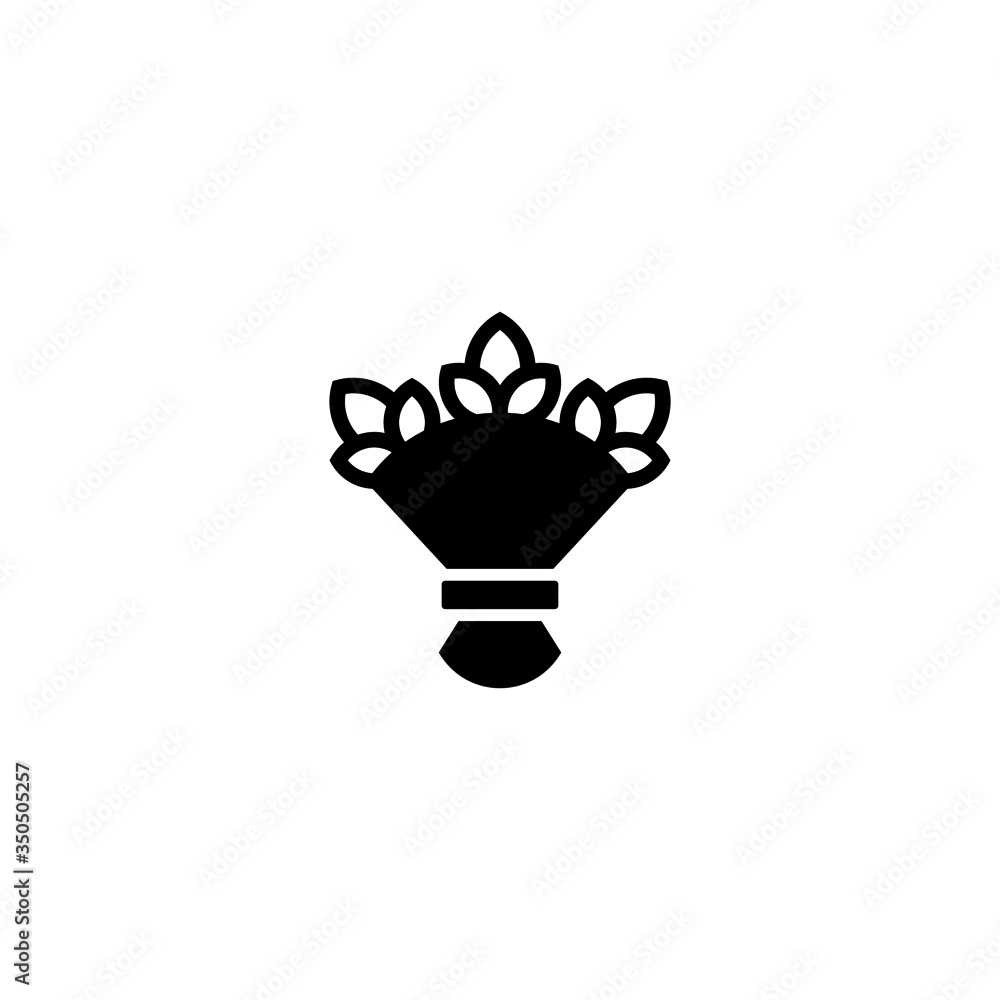 Bouquet vector icon in black solid flat design icon isolated on white background Bouquet vector icon in black solid flat design icon isolated on white background
