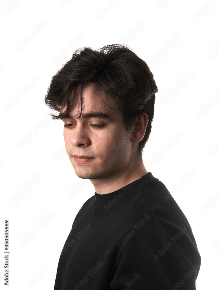 Fototapeta premium Portrait of Young Man on White Background.