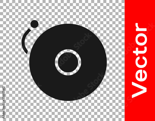 Black Ringing alarm bell icon isolated on transparent background. Alarm symbol, service bell, handbell sign, notification symbol. Vector