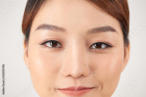 Close up beautiful young Asian woman face