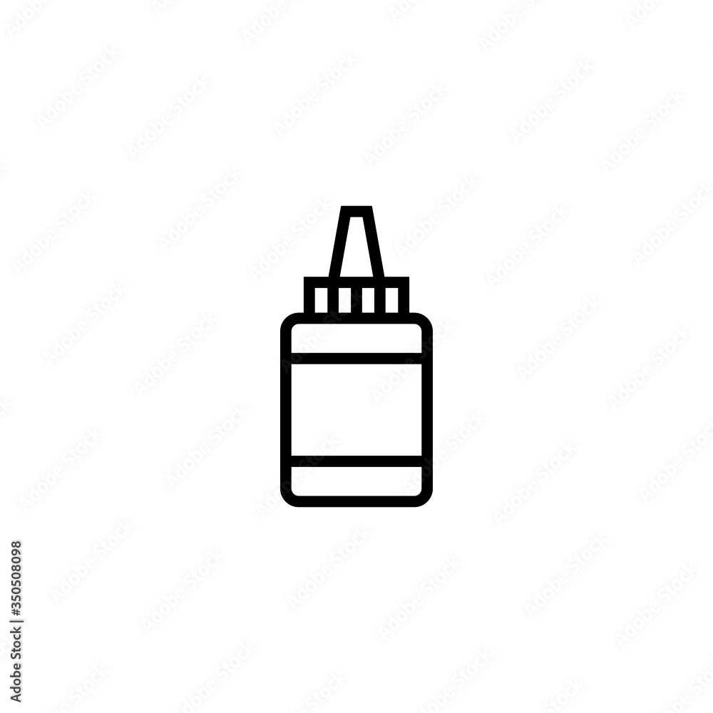 Glue vector icon in linear, outline icon isolated on white background Glue vector icon in linear, outline icon isolated on white background