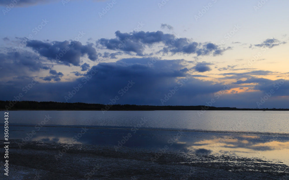 dusk on lake