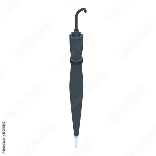 Folded classic umbrella icon. Isometric of folded classic umbrella vector icon for web design isolated on white background