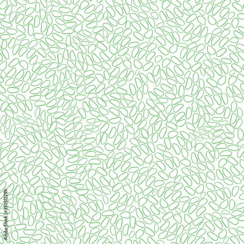 Animal print, dots, green leaves. Simple seamless white and green background. Coloring book, page. Scandinavian style, design for wallpaper, fabric, textile,wrapping paper.