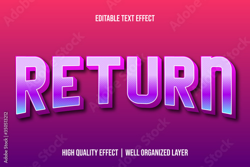 Return, Purple Editable Text Effect Font Style