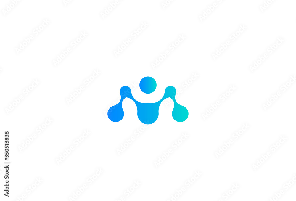 Stylized letter m, alphabetical element logo. Molecular connections, science innovation logotype. Neurons networking medical icon. Scientific laboratory, nano technology vector illustration Stylized letter m, alphabetical element logo. Molecular connections, science innovation logotype. Neurons networking medical icon. Scientific laboratory, nano technology vector illustration