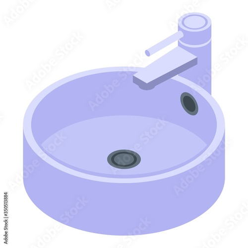 Washbasin icon. Isometric of washbasin vector icon for web design isolated on white background