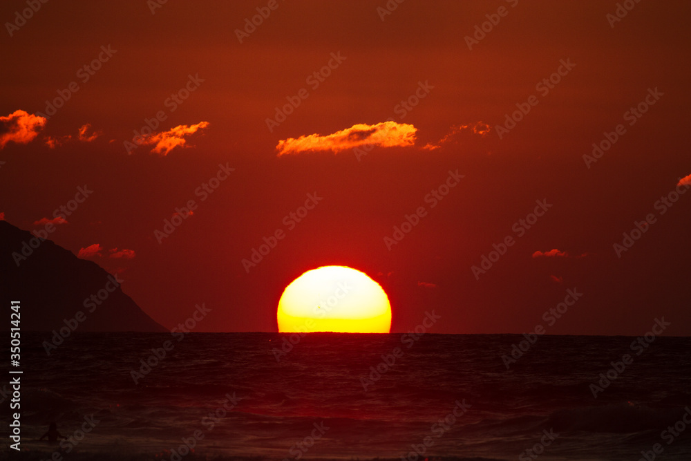 Sunset Over The Ocean in Hawaii