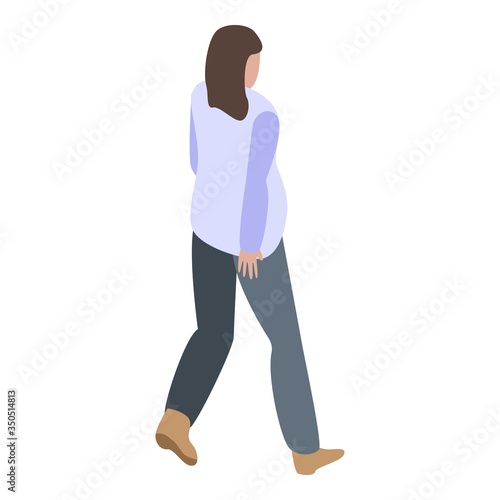 Walking pregnant woman icon. Isometric of walking pregnant woman vector icon for web design isolated on white background photo