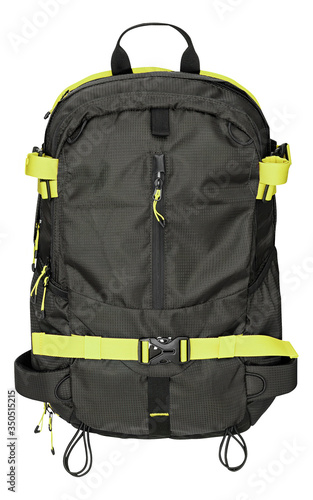 Black / lime backpack with clipping path