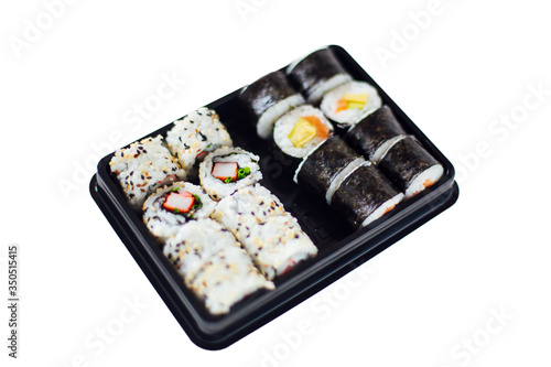 Sushi maki and rolls on the...