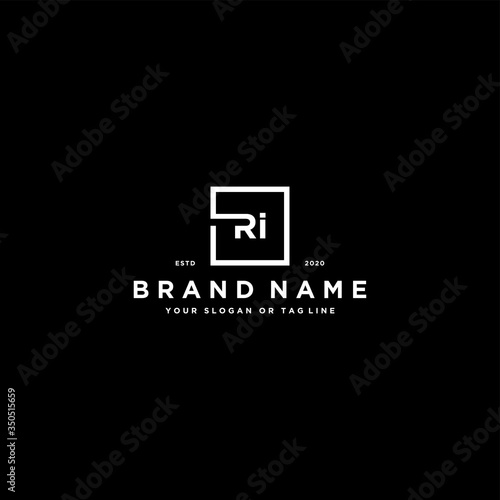 letter RI logo design vector